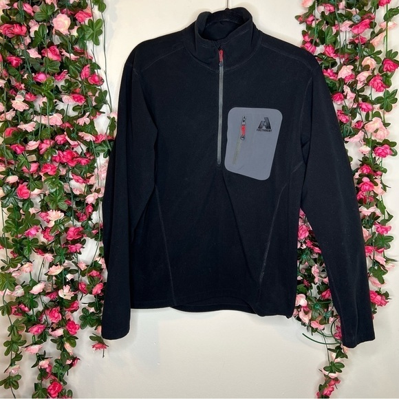 🌹First Ascent Eddie Bauer Black 1/4 Zip Fleece Pullover Sweater Mens Small - Picture 1 of 5